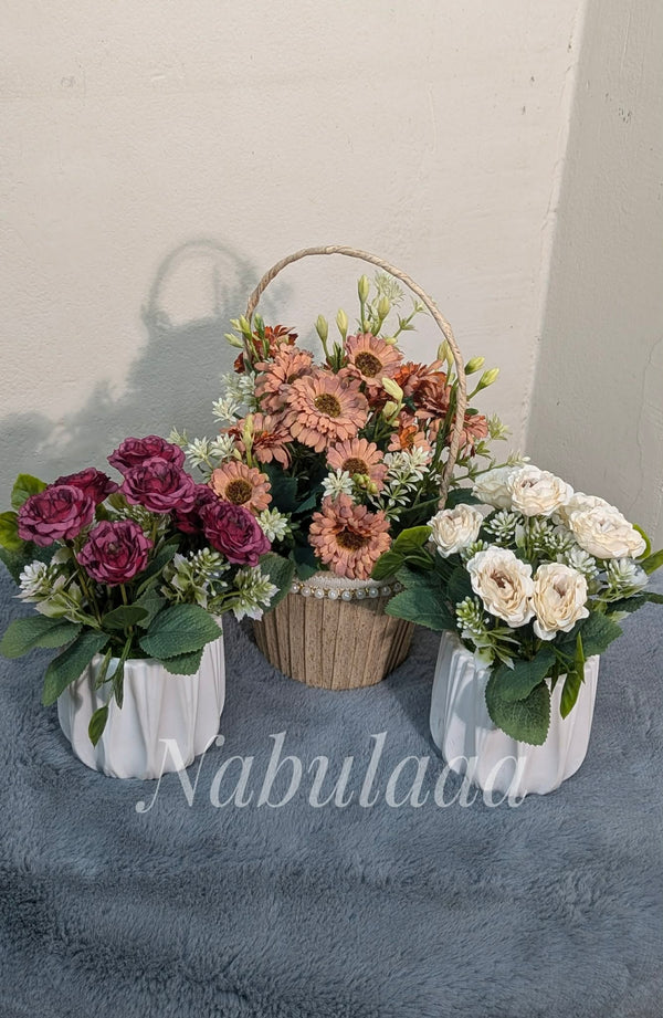 Flower & Basket Collection: A Handcrafted 3-Product Combo